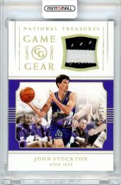 2018-19 PANINI National Treasures John Stockton Game Gear Prime 10枚限定 ファーストナンバー【01/10】《やや難あり》Utah Jazz