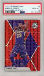 2019-20 PANINI Mosaic LeBron James Fusion Red Choice #8 88枚限定【51/88】【PSA10】《Gem-MINT》 Los Angeles Lakers