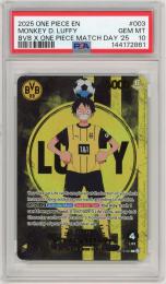 《モンキー・D・ルフィ/MONKEY D.LUFFY》[ST13-003]( L )【PSA10】Gem-MINT【英語版】 「ボルシアドルトムント × ONE PIECE マッチデー 2025」