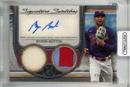 2023 Topps Museum Collection Byron Buxton Single-Player Signature Swatches Dual Relic #SWDRA-BBU ※裏面初期傷あり【093/299】 Minnesota Twins