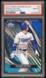 2024 Topps Chrome Black #85 Shohei Ohtani Blue Refractors【27/75】【PSA GEM MT 10】 Los Angeles Dodgers