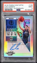 2018-19 Panini Contenders Optic #128 Luka Doncic RC Autograph Shooting【PSA MINT 9】 Dallas Mavericks