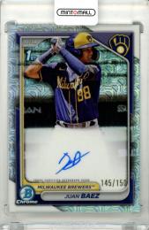 2024 Topps Bowman Chrome Juan Baez #CPA-JBA Chrome Prospect Autographs Mojo Parallel【145/150】 Brewers