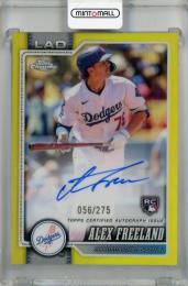 2026 Topps Chrome Alex Freeland Chrome Rookie Autographs Yellow Refractor #RA-AF RC【056/275】 Los Angeles Dodgers