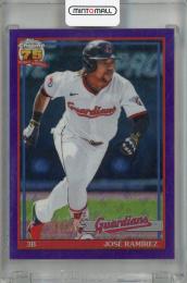 2026 Topps Chrome LogoFractor Jose Ramirez  1991 Topps LogoFractor Purple LogoFractor #91CB-9【03/75】 Cleveland Guardians