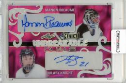 2024 LEAF Metal Women of Sports Manon Rheaume/Hilary Knight Unbreakable Dual Autographs Pink Lava #UD21【1/1】 Ice Hockey