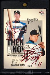 2014 BBM ルーキーエディション #096 大谷翔平 & 岡大海 THEN & NOW 赤箔サイン版【29/50】 北海道日本ハムファイターズ