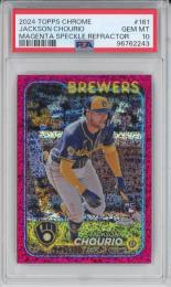 2024 Topps Chrome Jackson Chourio Magenta Speckle Refractor【286/350】【PSA 10】《Gem-MINT》 Milwaukee Brewers