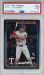 2024 Topps Chrome Wyatt Langford Base【PSA 9】《MINT》 Texas Rangers