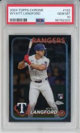 2024 Topps Chrome Wyatt Langford Base【PSA 10】《Gem-MINT》 Texas Rangers