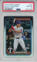 2024 Topps Chrome Wyatt Langford Refractor【PSA 10】《Gem-MINT》 Texas Rangers