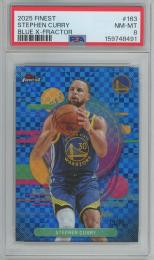 2025-26 Topps Finest Stephen Curry Blue X-Fractor #163【13/75】【PSA8】 Golden State Warriors