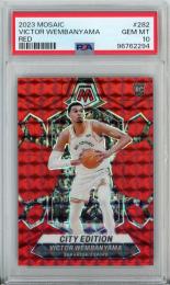 2023-24 Panini Mosaic Basketball Victor Wembanyama Red/#282/RC/City Edition【PSA10】 San Antonio Spurs