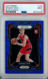 2023-24 Panini Prizm Gradey Dick RC/#134/Blue Choice【31/49】【PSA9】 Toronto Raptors