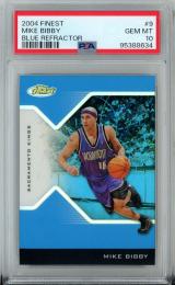 2004 Topps Finest  Mike Bibby Base/Blue Refractor/#9【34/50】【PSA10】 Sacramento Kings