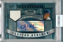 【表面右側微スレ、裏面右側難あり】2007 TOPPS Bowman Sterling Clayton Kershaw Autograph & Game Worn Jersey