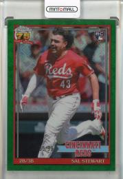 2026 Topps Chrome Logofractor Sal Stewart 1991 Topps Green Refractor #91CB21【55/99】 Cincinnati Reds