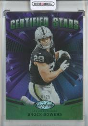 2025 Panini Certified Football Brock Bowers Certified Stars Mirror Green #CST-BBS【16/25】 Las Vegas Raiders