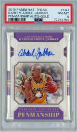 2018-19 PANINI National Treasures Kareem Abdul-Jabbar Penmanship Autograph Gold 10枚限定 /2 #KAJ PSA8 NEAR MINT-MINT