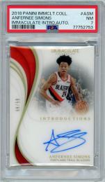 2018-19 PANINI Immaculate Collection Anfernee Simons Immaculate Introductions Autograph 99枚限定 /65 #ASM PSA7 NEAR MINT