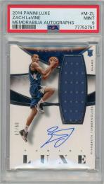 2014-15 PANINI Luxe Zach LaVine Memorabilia Autographs 60枚限定 /7 #M-ZL PSA9 MINT