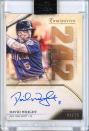 2020 Topps Luminaries David Wright #HRK-DW Home Run Kings Autographs【01/15】《ファーストナンバー!》 Mets