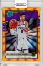 2020-21 Panini Donruss Basketball Tyrese Haliburton Rated Rookies Orange Laser Sacramento Kings