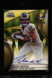 2025 Topps Chrome Black Football Puka Nacua Autographs Gold Refractor #AUPN【16/50】 Los Angeles Rams