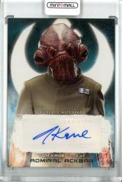 Topps Star Wars: The Last Jedi Tom Kane as the voice of Admiral Ackbar Autograph/#A-TK