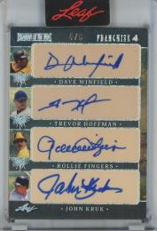 2025 Leaf Seasons in the Sun Dave Winfield/Trevor Hoffman/Rollie Fingers/John Kruk The Franchise 4 Autograph Holo Pattern Dots #TF4-15【4/6】