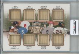2020 Leaf Lumber Kings Eddie Murray/Joe Morgan/Cal Ripken Jr./George Brett/Johnny Bench/Ken Griffey Jr./Roger Maris/Willie Mays Legendary Lumber Lineup Relics #LLL-01【6/25】