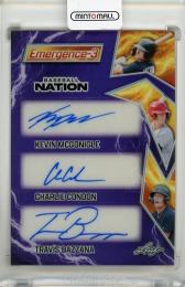 2025 Leaf Baseball Nation Kevin McGonigle / Charlie Condon / Travis Bazzana Emergence 3 Purple Auto #E3-10【4/8】