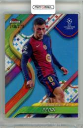 2024-25 Topps Finest Uefa Club Competitions Pedri #136 Base Sky Blue Refractor Parallel【240/275】 FC Barcelona