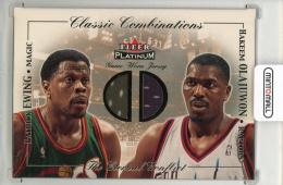 2001-02 FLEER Platinum Hakeem Olajuwon/Patick Ewing Classic Combinations Jerseys #6【083/100】 Toronto Raptors / Orlando Magic