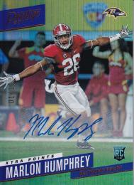 2017 Panini Prestige Football Baltimore Ravens Marlon Humphrey Rookie Signatures, Xtra Points Bronze(1stナンバー!) 01/10