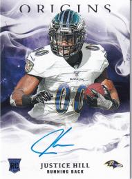 2019 Panini Origins Football Baltimore Ravens Justice Hill Rookie Autographs