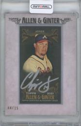 2021 TOPPS Allen and Ginter X Framed Mini Autographs Silver Frame / CHIPPER JONES(Atlanta Braves) 【04/15】