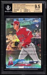 2018 Topps Chrome #150 Shohei Ohtani Base Set Variation Refractors /Red jersey, running【BGS GEM MINT 9.5】 Los Angeles Angels