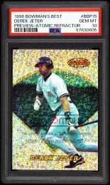 1996 Bowman's Best #BBP15 Derek Jeter Previews Atomic Refractors【PSA GEM MT 10】 New York Yankees