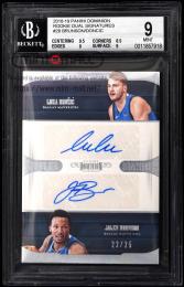2018-19 Panini Dominion #28 Jalen Brunson/Luka Doncic Rookie Dual Autograph【22/25】【BGS MINT 9】