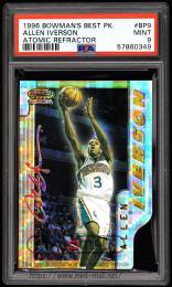 1996-97 Bowman's Best #BP9 Allen Iverson Picks Atomic Refractors【PSA MINT 9】 Philadelphia 76ers