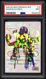 1998-99 SkyBox Premium #15 Shaquille O'Neal 3D's【PSA MINT 9】 Los Angeles Lakers