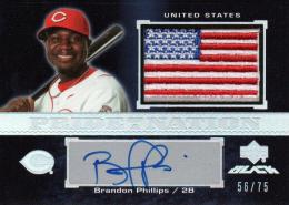 2007 UPPER DECK Black  Brandon Phillips Autograph 56/75