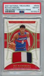 2021-22 National Treasures Basketball Rui Hachimura Treasured Threads/Prime/#RHM【23/25】【PSA8】 Washington Wizards