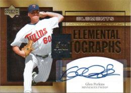 2007 UPPER DECK Elements  Glen Perkins Autograph