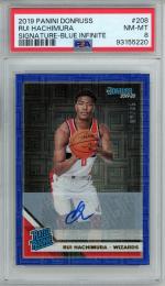 2019-20 Panini Donruss Basketball Rui Hachimura Rated Rookies Signatures/Blue Infinite/#208【2/35】【PSA8】 Washington Wizards