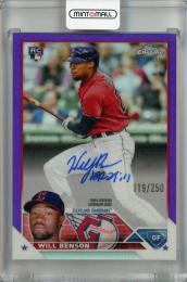 2023 Topps Chrome Will Benson Rookie Autographs Purple #RA-WB RC ※初期傷あり【119/250】 Cleveland Guardians