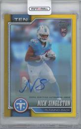 2026 TOPPS Base Rookie Real One Autographs Gold Foil #314 / NICK SINGLETON(Tennessee Titans) 【31/50】