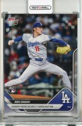 2025 Topps Now Roki Sasaki Dodgers Rookie Secures 1st Career MLB Win RC #137