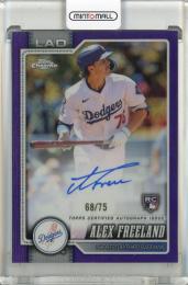 2026 Topps Chrome Logofractor Alex Freeland Rookie Autographs Purple Refractor #RAAF【68/75】 Los Angeles Dodgers